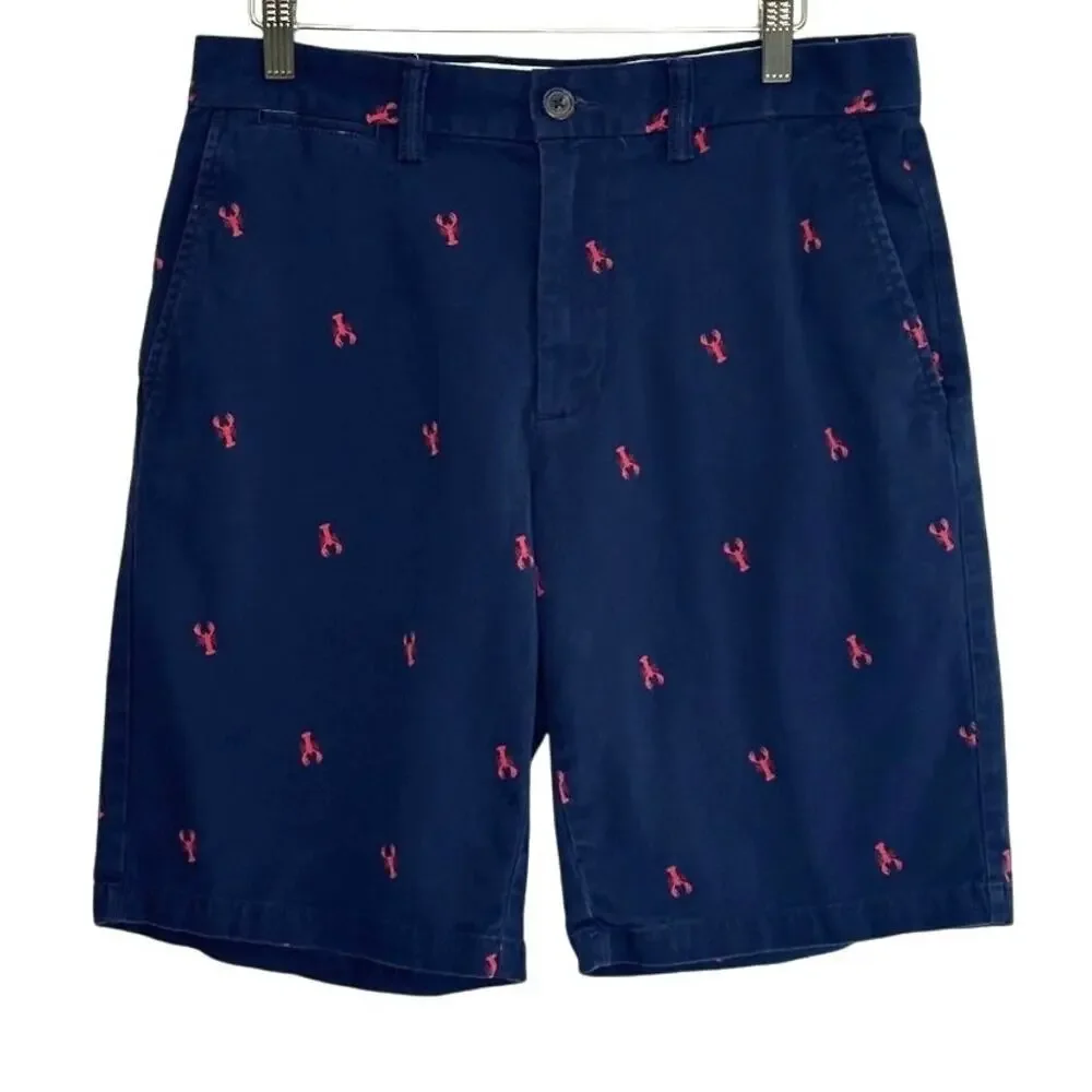 Old Navy Men's navy red lobster chino shorts ultimate slim size 30